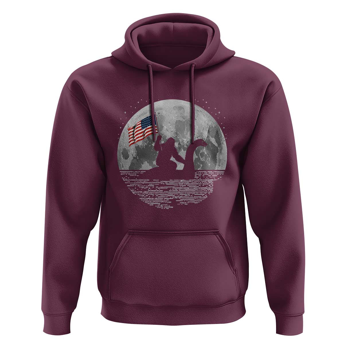 Bigfoot Loch Ness Monster 4th of July Hoodie Funny Cryptid Moon Night