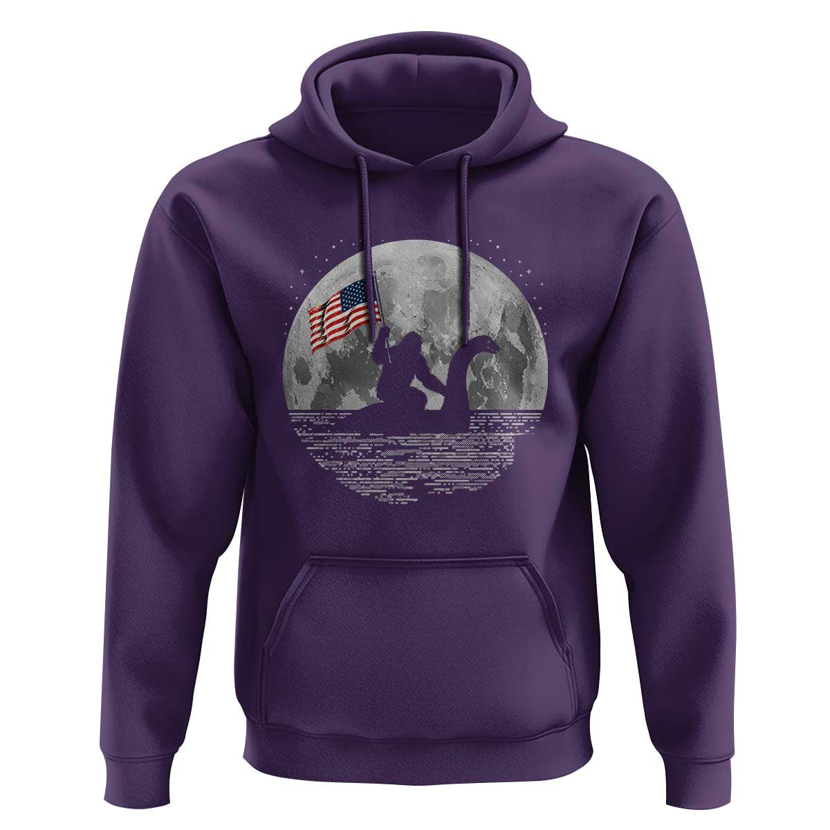 Bigfoot Loch Ness Monster 4th of July Hoodie Funny Cryptid Moon Night
