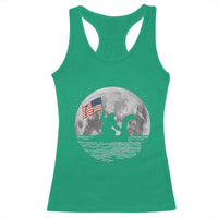 Bigfoot Loch Ness Monster 4th of July Racerback Tank Top Funny Cryptid Moon Night