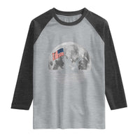 Bigfoot Loch Ness Monster 4th of July Raglan Shirt Funny Cryptid Moon Night