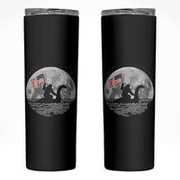 Bigfoot Loch Ness Monster 4th of July Skinny Tumbler Funny Cryptid Moon Night
