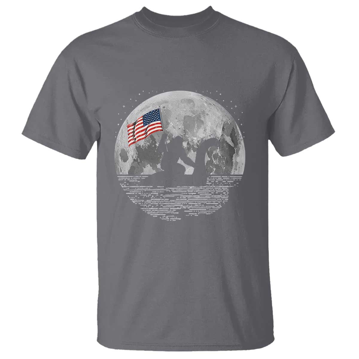 Bigfoot Loch Ness Monster 4th of July T Shirt Funny Cryptid Moon Night