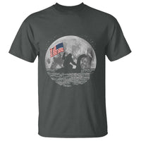 Bigfoot Loch Ness Monster 4th of July T Shirt Funny Cryptid Moon Night