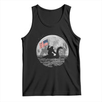 Bigfoot Loch Ness Monster 4th of July Tank Top Funny Cryptid Moon Night