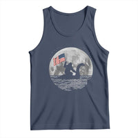 Bigfoot Loch Ness Monster 4th of July Tank Top Funny Cryptid Moon Night