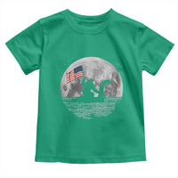 Bigfoot Loch Ness Monster 4th of July Toddler T Shirt Funny Cryptid Moon Night