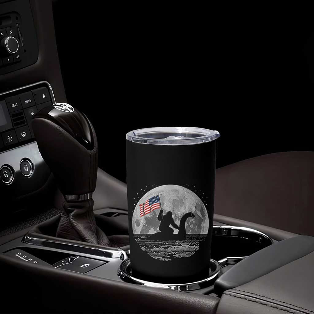 Bigfoot Loch Ness Monster 4th of July Tumbler Cup Funny Cryptid Moon Night