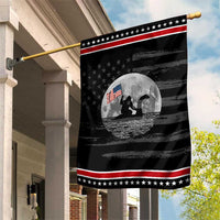 Bigfoot Loch Ness Monster 4th of July Patriotic Garden Flag Funny Cryptid Moon Night