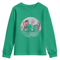 Bigfoot Loch Ness Monster 4th of July Youth Sweatshirt Funny Cryptid Moon Night