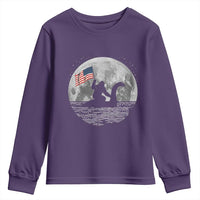 Bigfoot Loch Ness Monster 4th of July Youth Sweatshirt Funny Cryptid Moon Night