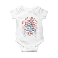 Resist Like its 1776 Baby Onesie Vintage Boho Floral Subtle 250th Anniversary