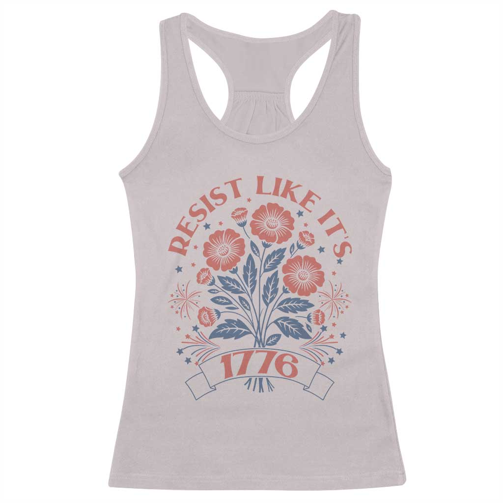 Resist Like its 1776 Racerback Tank Top Vintage Boho Floral Subtle 250th Anniversary
