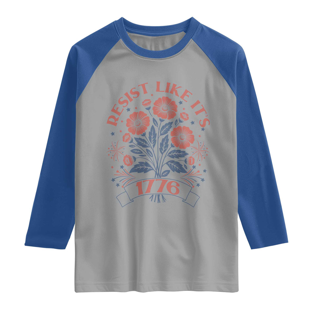Resist Like its 1776 Raglan Shirt Vintage Boho Floral Subtle 250th Anniversary