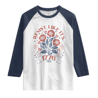Resist Like its 1776 Raglan Shirt Vintage Boho Floral Subtle 250th Anniversary