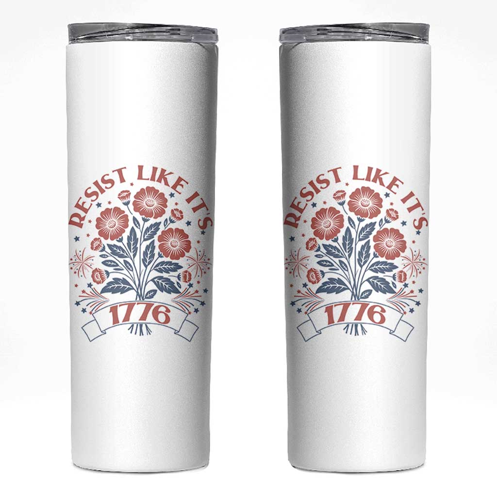 Resist Like its 1776 Skinny Tumbler Vintage Boho Floral Subtle 250th Anniversary