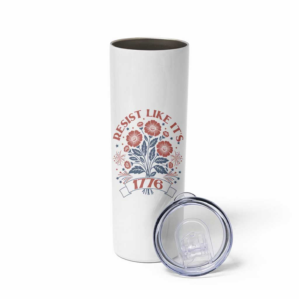 Resist Like its 1776 Skinny Tumbler Vintage Boho Floral Subtle 250th Anniversary