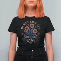 Resist Like its 1776 T Shirt For Women Vintage Boho Floral Subtle 250th Anniversary