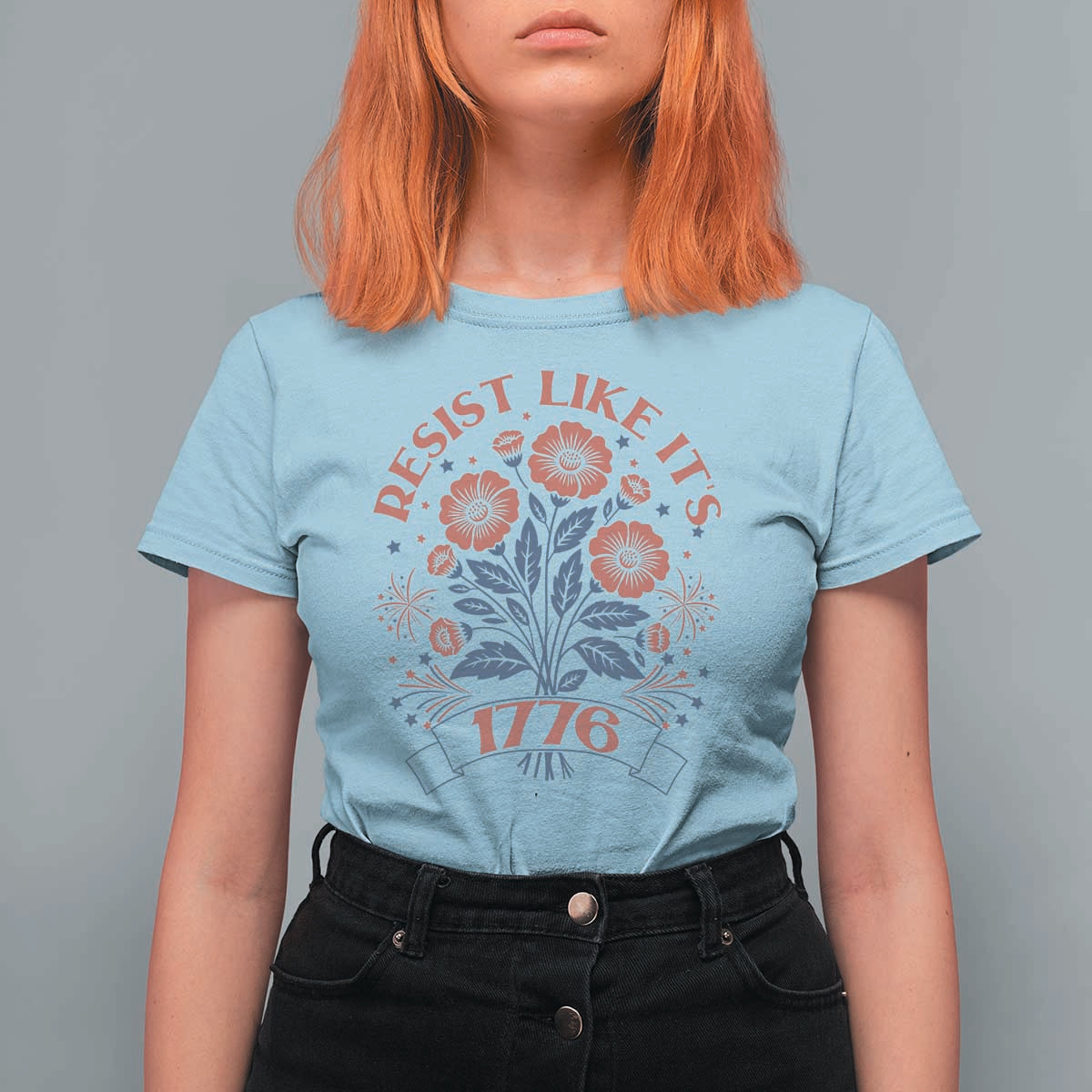 Resist Like its 1776 T Shirt For Women Vintage Boho Floral Subtle 250th Anniversary
