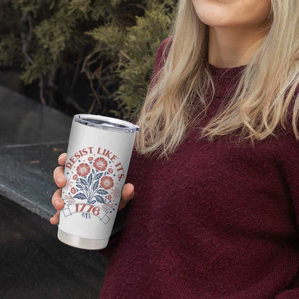 Resist Like its 1776 Tumbler Cup Vintage Boho Floral Subtle 250th Anniversary