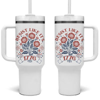Resist Like its 1776 Tumbler With Handle Vintage Boho Floral Subtle 250th Anniversary