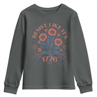 Resist Like its 1776 Youth Sweatshirt Vintage Boho Floral Subtle 250th Anniversary