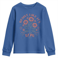 Resist Like its 1776 Youth Sweatshirt Vintage Boho Floral Subtle 250th Anniversary