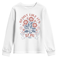 Resist Like its 1776 Youth Sweatshirt Vintage Boho Floral Subtle 250th Anniversary