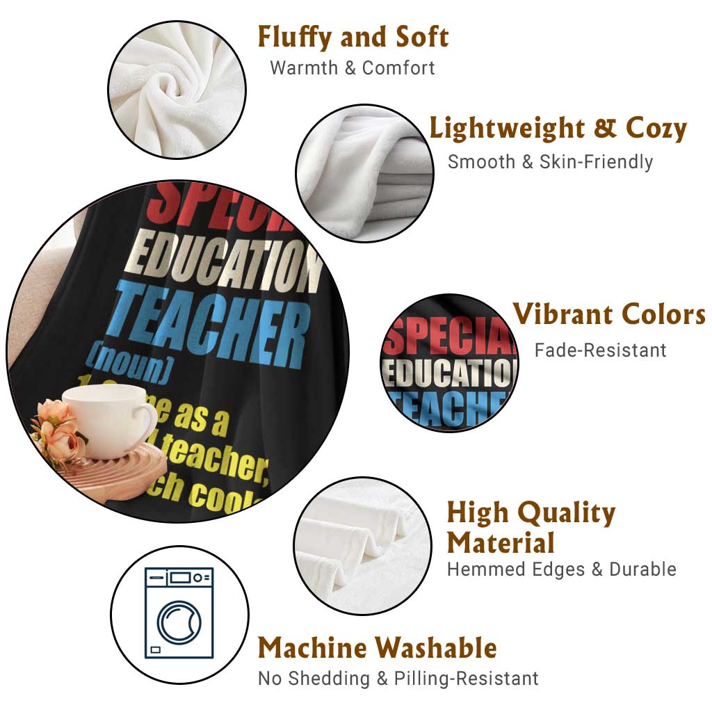 Special Education Teacher Definition Throw Blanket Funny Back to School