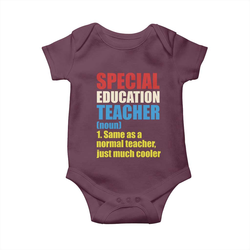 Special Education Teacher Definition Baby Onesie Funny Back to School