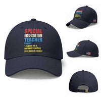 Special Education Teacher Definition Baseball Cap Funny Back to School