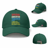 Special Education Teacher Definition Baseball Cap Funny Back to School