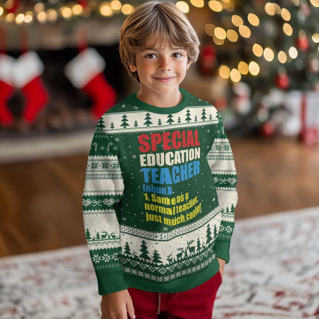 Special Education Teacher Definition Ugly Christmas Sweater Funny Back to School