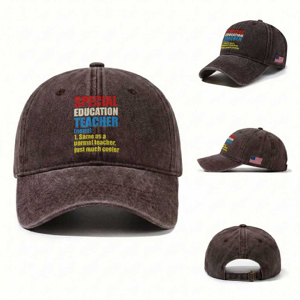 Special Education Teacher Definition Washed Cotton Baseball Cap Funny Back to School