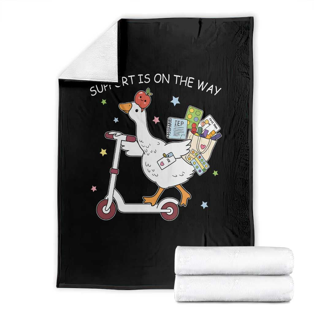 Special Education SPED Teacher Goose Scooter Throw Blanket Support Is On The Way