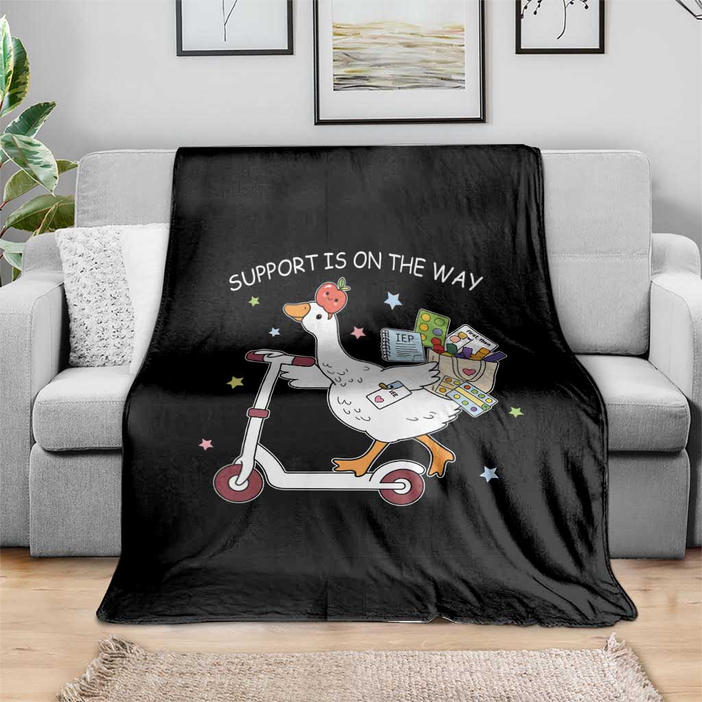 Special Education SPED Teacher Goose Scooter Throw Blanket Support Is On The Way