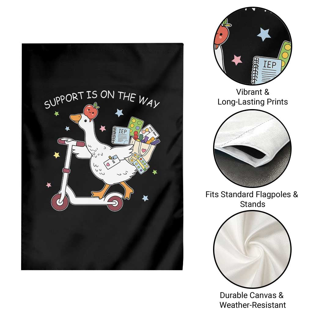 Special Education SPED Teacher Goose Scooter Garden Flag Support Is On The Way