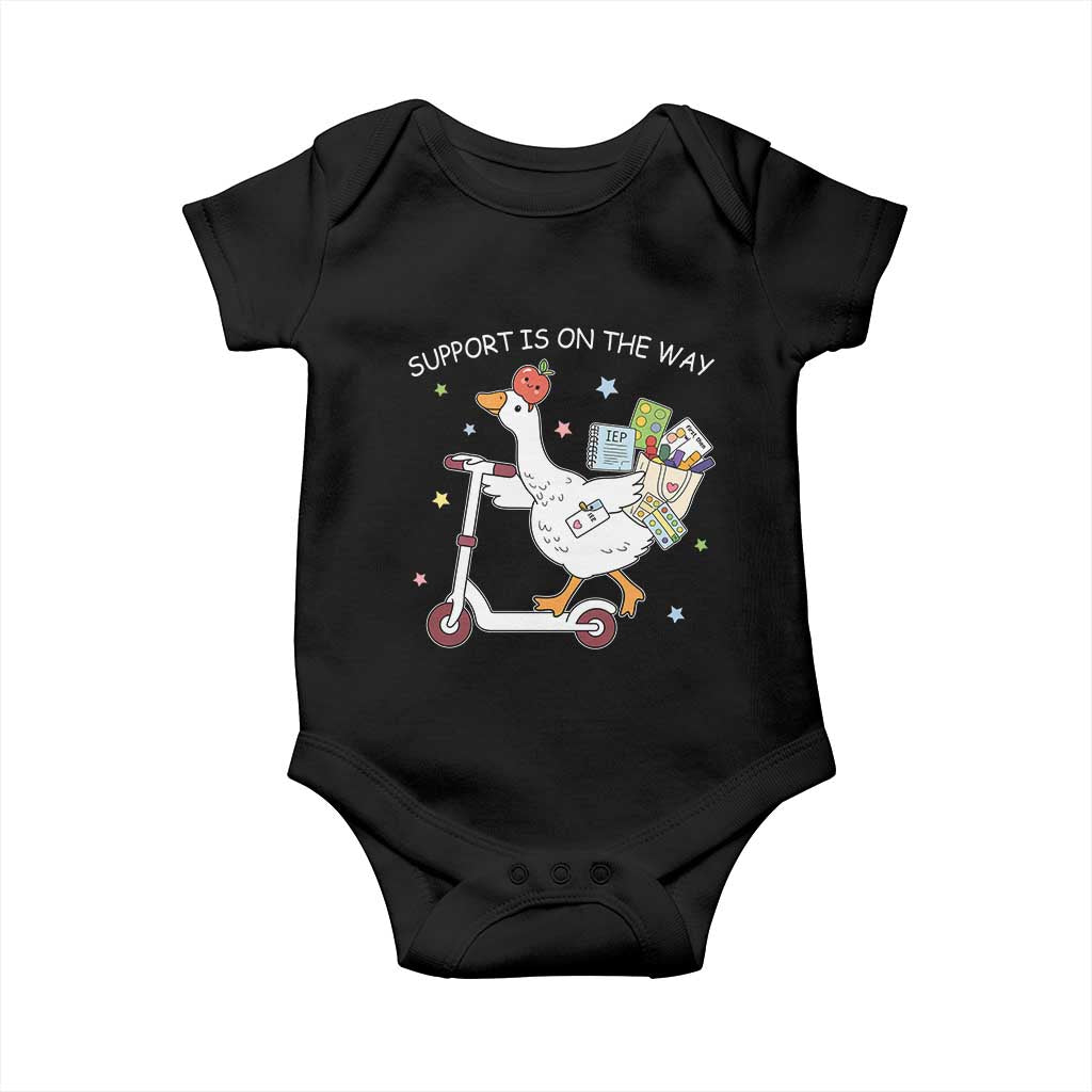 Special Education SPED Teacher Goose Scooter Baby Onesie Support Is On The Way