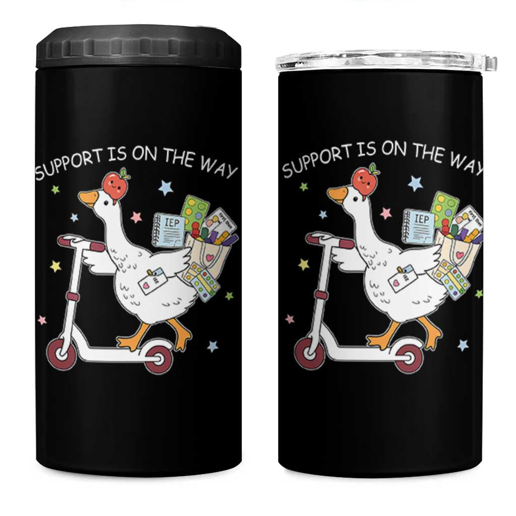 Special Education SPED Teacher Goose Scooter 4 in 1 Can Cooler Tumbler Support Is On The Way