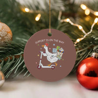 Special Education SPED Teacher Goose Scooter Ceramic Ornament Support Is On The Way