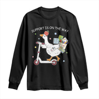 Special Education SPED Teacher Goose Scooter Long Sleeve Shirt Support Is On The Way