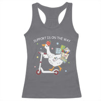 Special Education SPED Teacher Goose Scooter Racerback Tank Top Support Is On The Way