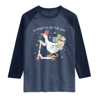 Special Education SPED Teacher Goose Scooter Raglan Shirt Support Is On The Way