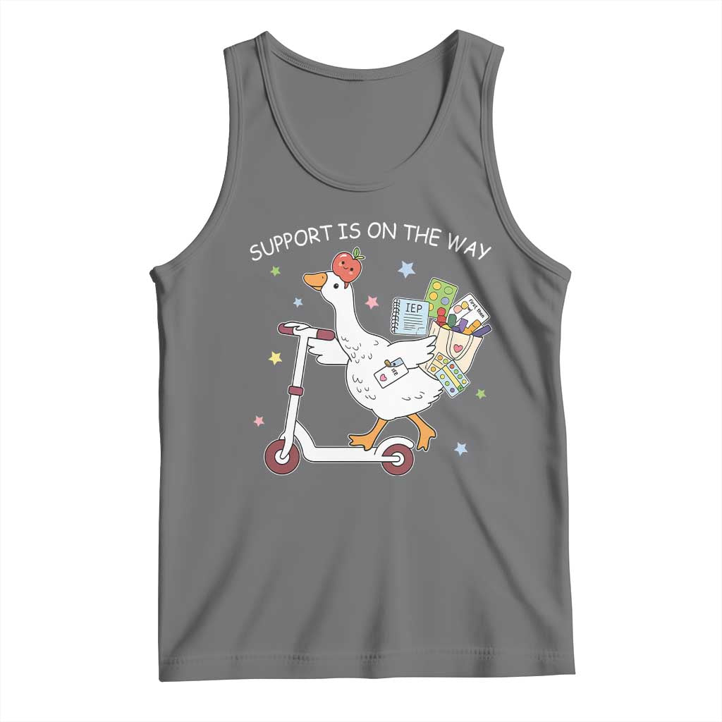 Special Education SPED Teacher Goose Scooter Tank Top Support Is On The Way