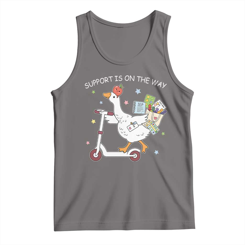 Special Education SPED Teacher Goose Scooter Tank Top Support Is On The Way