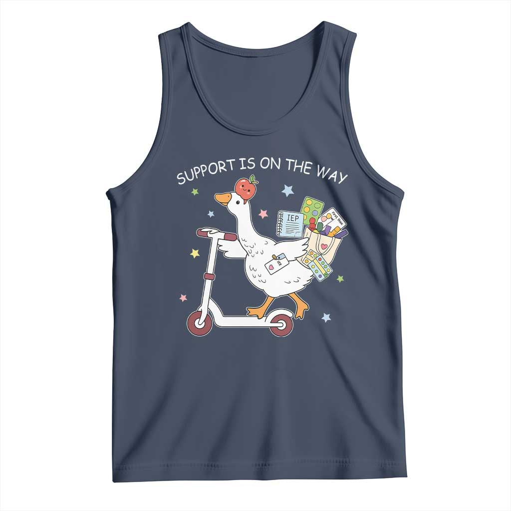 Special Education SPED Teacher Goose Scooter Tank Top Support Is On The Way