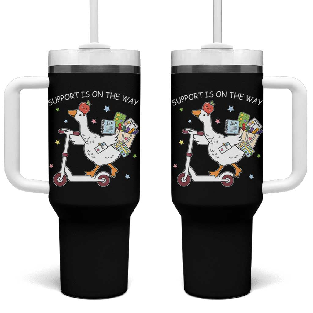 Special Education SPED Teacher Goose Scooter Tumbler With Handle Support Is On The Way