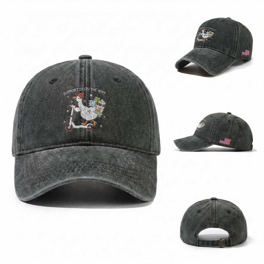 Special Education SPED Teacher Goose Scooter Washed Cotton Baseball Cap Support Is On The Way