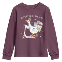 Special Education SPED Teacher Goose Scooter Youth Sweatshirt Support Is On The Way