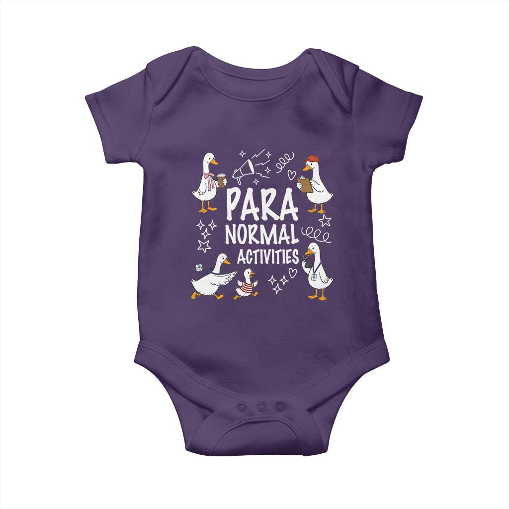 Silly Goose Para Normal Activities Baby Onesie Funny SPED Teachers Aide Para Normal Activities