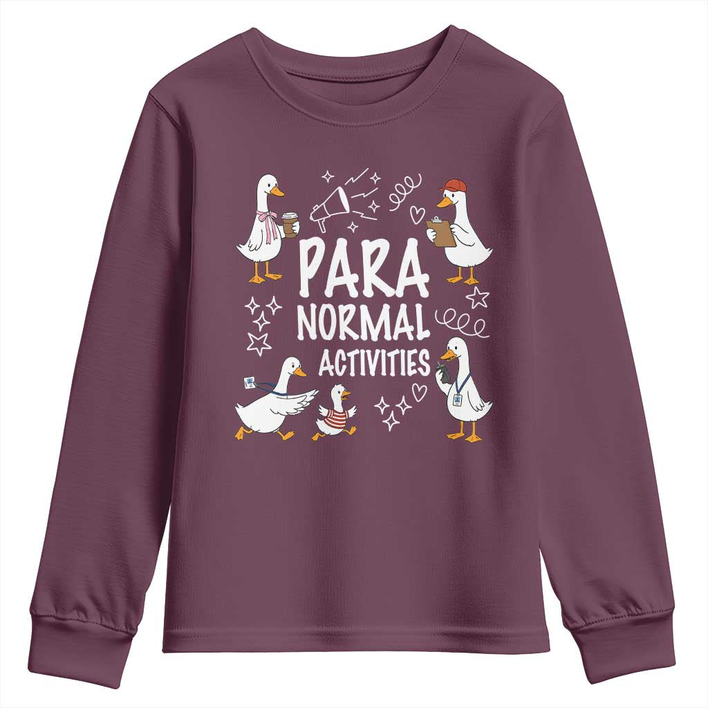 Silly Goose Para Normal Activities Youth Sweatshirt Funny SPED Teachers Aide Para Normal Activities